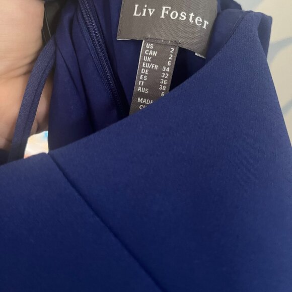 Liv Foster Twill Halter Mermaid Gown Size 2, NWOT never worn! - Picture 6 of 7